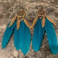 Dream Catcher Feather Earrings